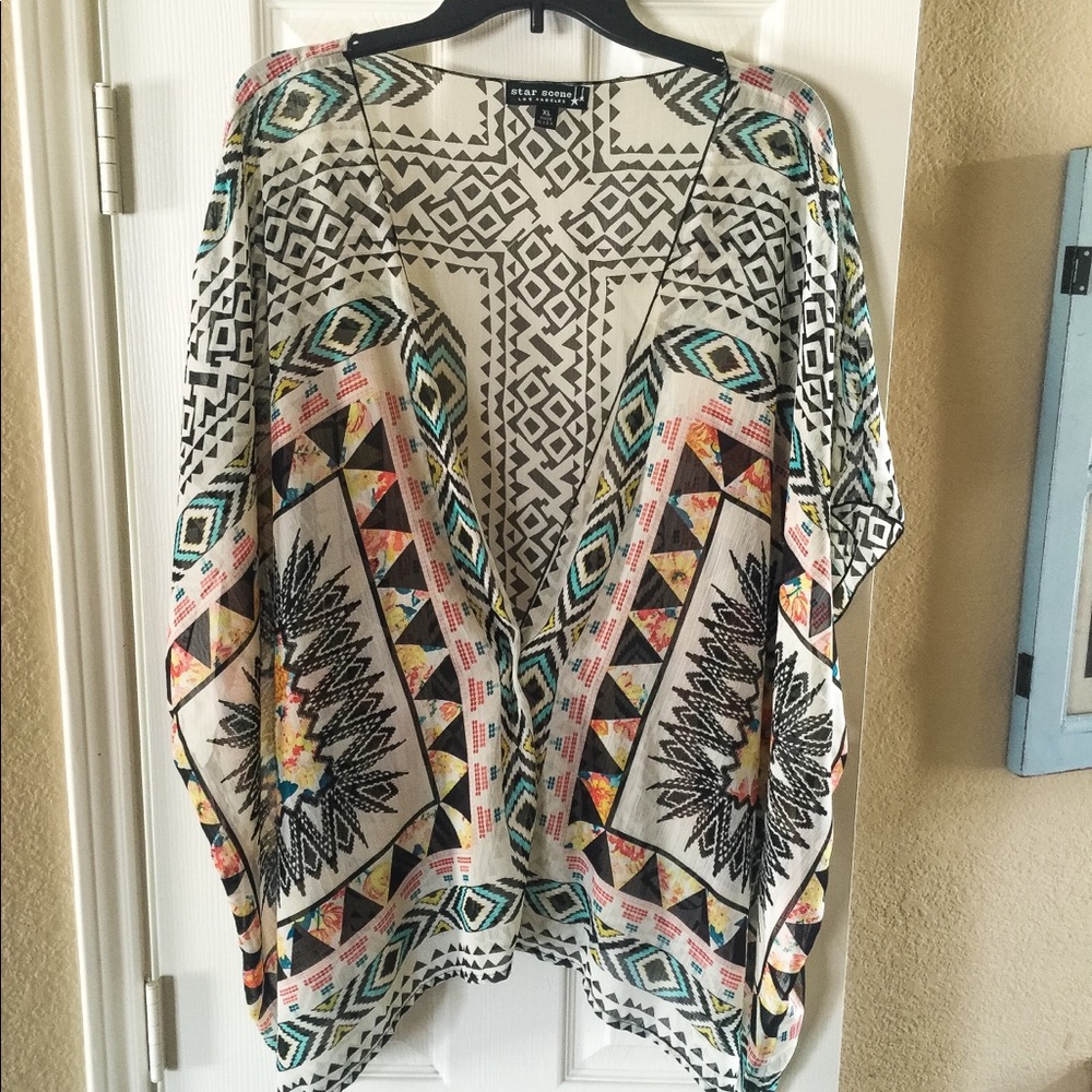 Like New Sheer Aztec Kimono